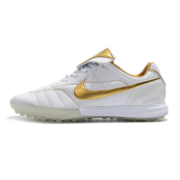 Nike Tiempo 7 R10 Elite White and Golden TF