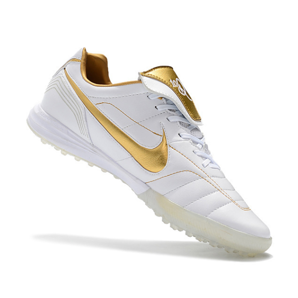 Nike Tiempo 7 R10 Elite White and Golden TF