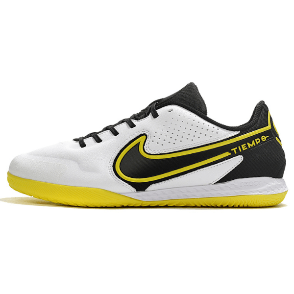 Nike Tiempo Legend 9 Elite White Black and Yellow IC