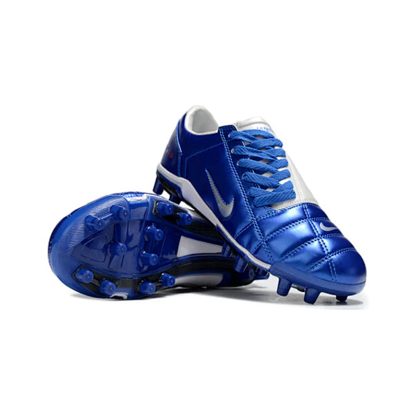 Nike Total 90 III Kids Blue and White Firm Ground FG Football Boot