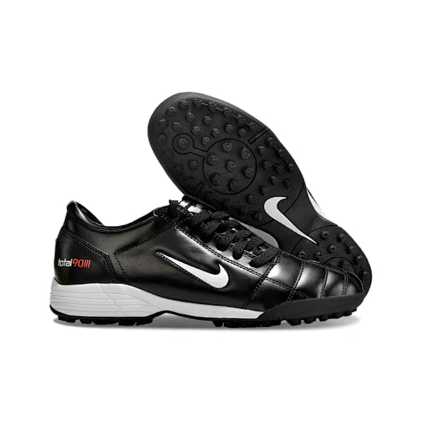Nike Total 90 III Kids Turf TF Football Boot Black and Silver