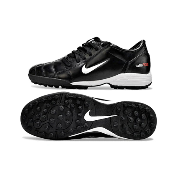 Nike Total 90 III Kids Turf TF Football Boot Black and Silver