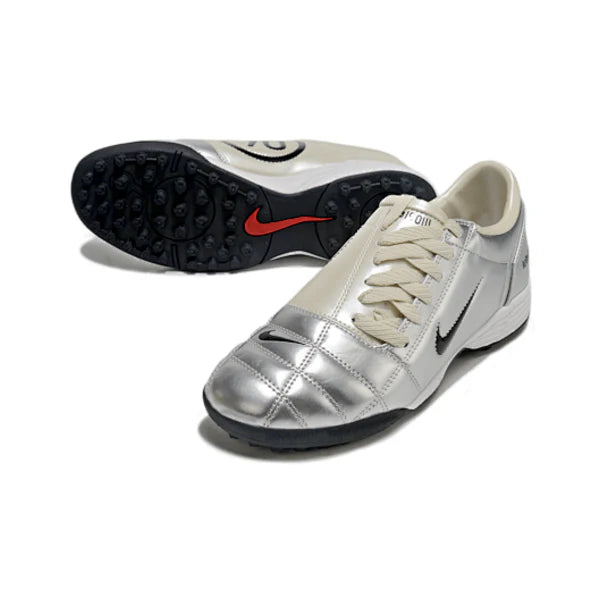 Nike Total 90 III Kids Turf TF Football Boot Silver and Gray