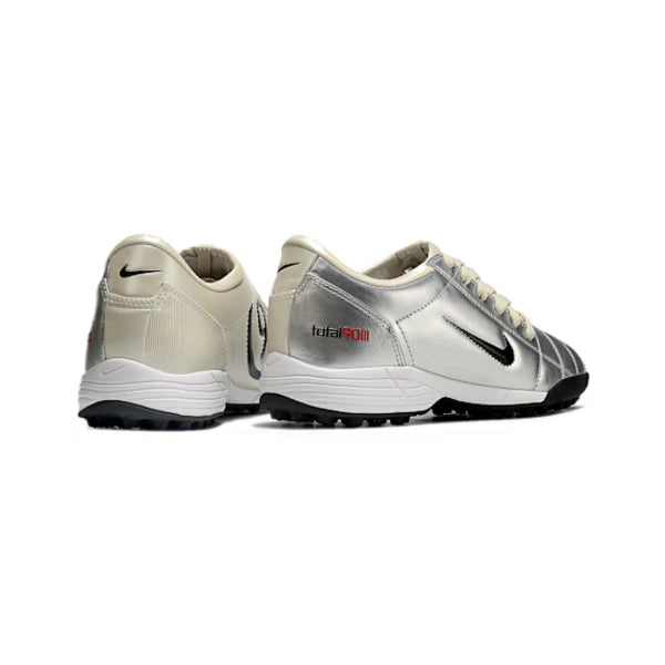 Nike Total 90 III Kids Turf TF Football Boot Silver and Gray