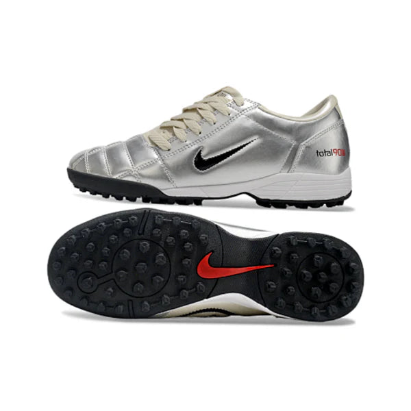 Nike Total 90 III Kids Turf TF Football Boot Silver and Gray