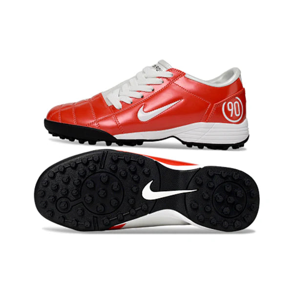 Nike Total 90 III Kids Turf TF Football Boot White and Red