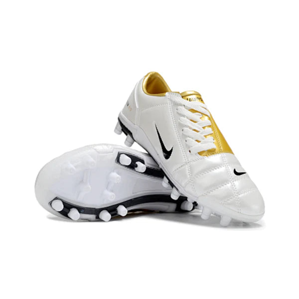 Nike Total 90 III Kids White and Gold Firm Ground FG Football Boot