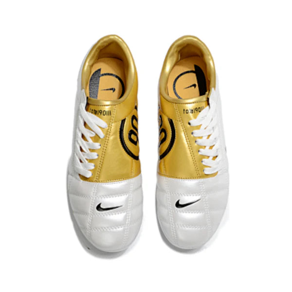 Nike Total 90 III Kids White and Gold Firm Ground FG Football Boot