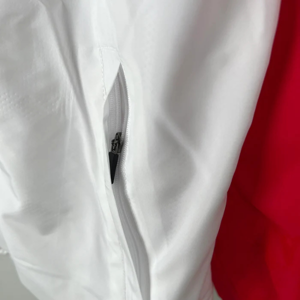 Nike White and Red Windbreaker Jacket