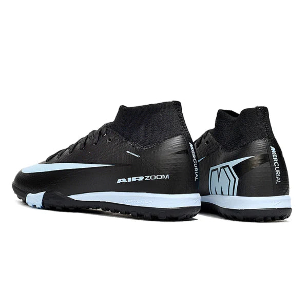 Nike Zoom Mercurial Superfly 10 Elite Black and Light Blue TF Kids