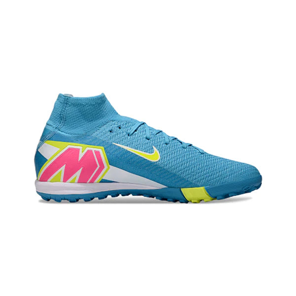 Nike Zoom Mercurial Superfly 10 Elite Blue and Yellow Turf TF Kids Football Boot