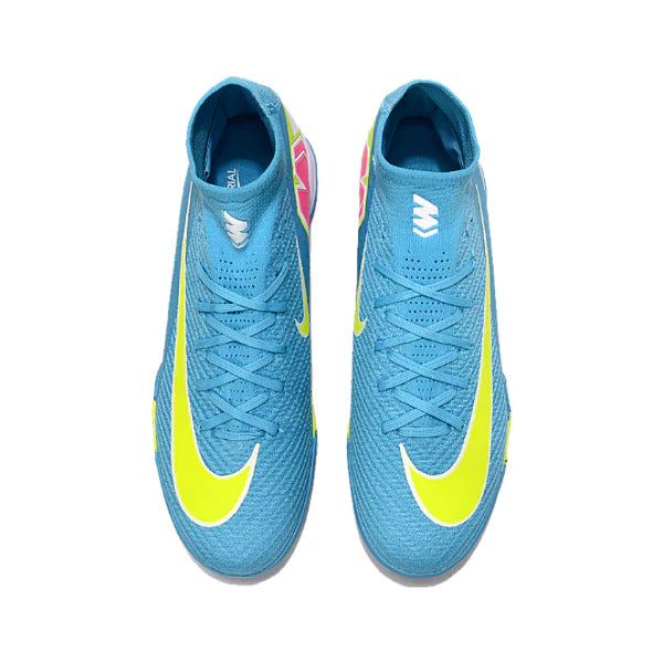Nike Zoom Mercurial Superfly 10 Elite Blue and Yellow Turf TF Kids Football Boot