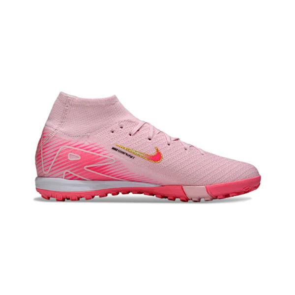 Nike Zoom Mercurial Superfly 10 Elite Kids Pink and Green Turf TF Football Boot