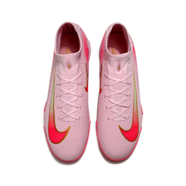 Nike Zoom Mercurial Superfly 10 Elite Kids Pink and Green Turf TF Football Boot