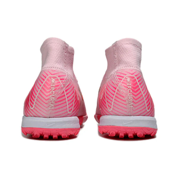 Nike Zoom Mercurial Superfly 10 Elite Kids Pink and Green Turf TF Football Boot