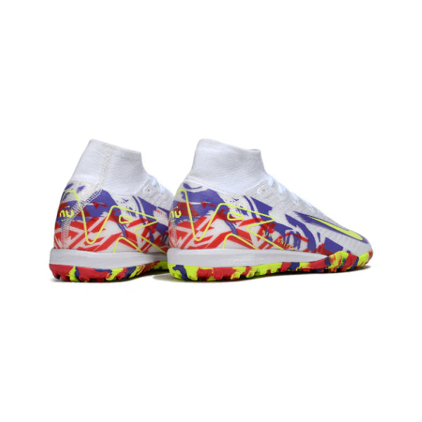 Nike Zoom Mercurial Superfly 10 Elite Kids White and Purple Turf TF Football Boot