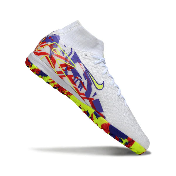 Nike Zoom Mercurial Superfly 10 Elite Kids White and Purple Turf TF Football Boot