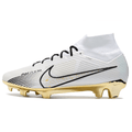Nike Zoom Mercurial Superfly 9 Elite White Black and Gold FG