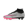 Nike Zoom Mercurial Superfly 9 Elite Gray and Pink Firm Ground FG Kids Football Boot