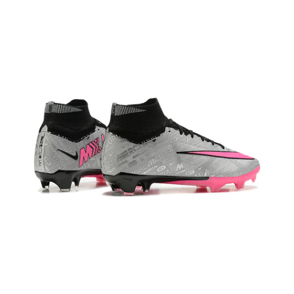 Nike Zoom Mercurial Superfly 9 Elite Gray and Pink Firm Ground FG Kids Football Boot