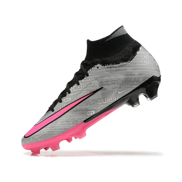 Nike Zoom Mercurial Superfly 9 Elite Gray and Pink Firm Ground FG Kids Football Boot