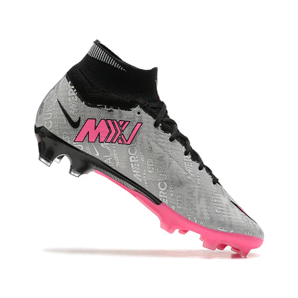 Nike Zoom Mercurial Superfly 9 Elite Gray and Pink Firm Ground FG Kids Football Boot