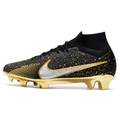Nike Zoom Mercurial Superfly 9 Elite Black White and Gold FG