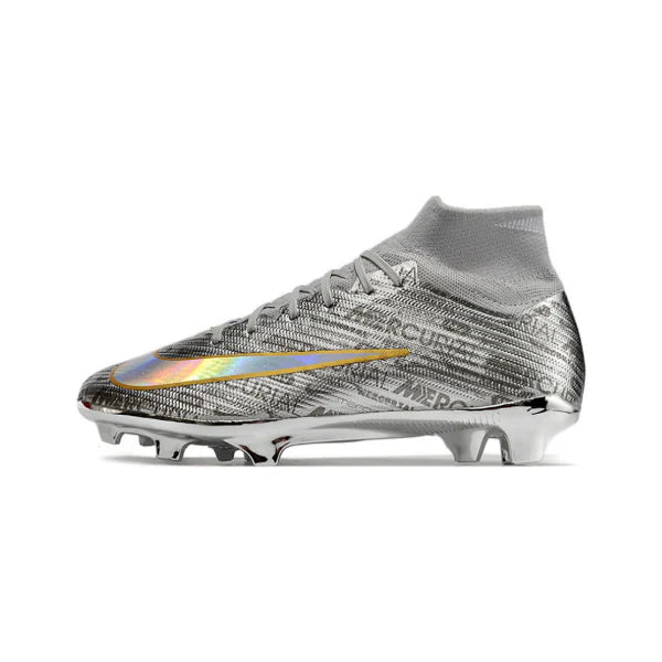 Nike Zoom Mercurial Superfly 9 Elite Silver Firm Ground FG Kids Football Boot