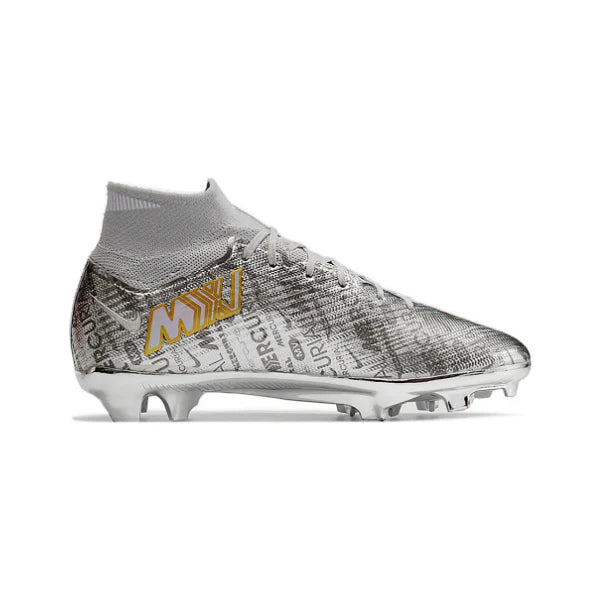 Nike Zoom Mercurial Superfly 9 Elite Silver Firm Ground FG Kids Football Boot