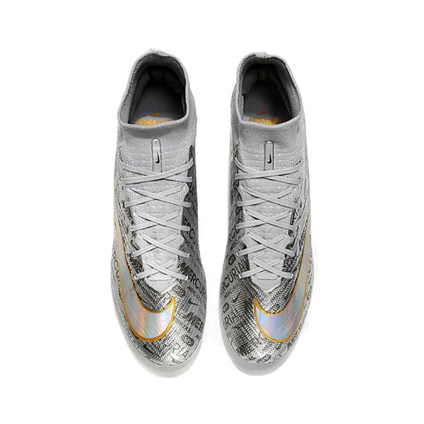 Nike Zoom Mercurial Superfly 9 Elite Silver Firm Ground FG Kids Football Boot