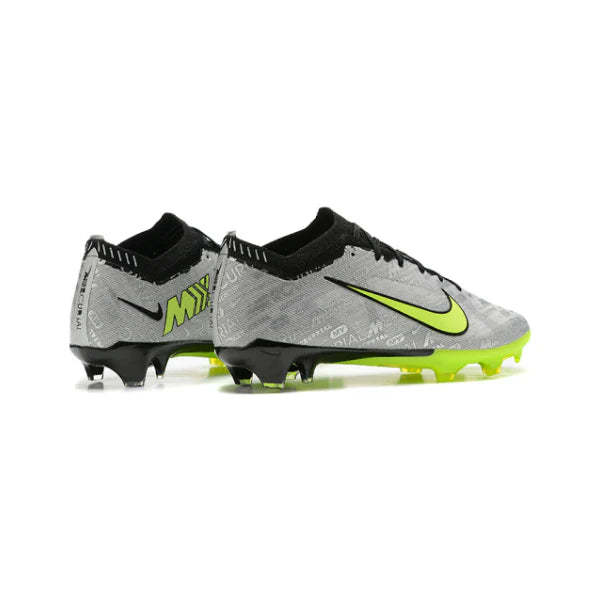 Nike Zoom Mercurial Vapor 15 Elite Gray and Green Firm Ground FG Kids Football Boot