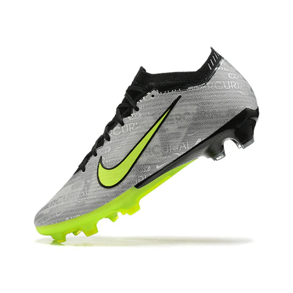 Nike Zoom Mercurial Vapor 15 Elite Gray and Green Firm Ground FG Kids Football Boot