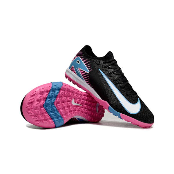 Nike Zoom Mercurial Vapor 16 Elite Black Light Pink and Blue Turf TF Kids Football Boot