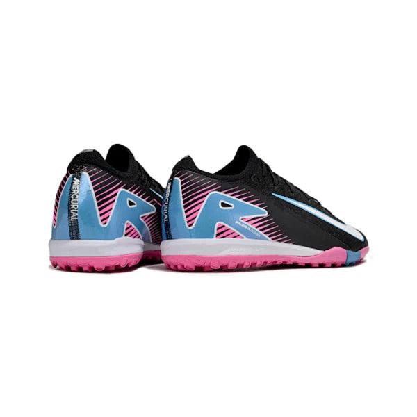 Nike Zoom Mercurial Vapor 16 Elite Black Light Pink and Blue Turf TF Kids Football Boot