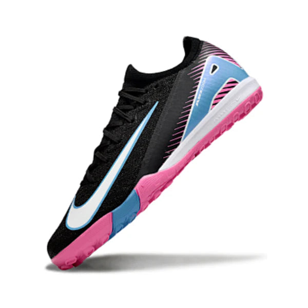 Nike Zoom Mercurial Vapor 16 Elite Black Light Pink and Blue Turf TF Kids Football Boot