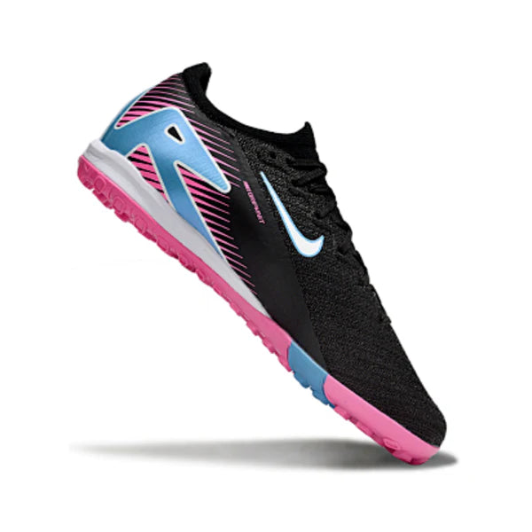 Nike Zoom Mercurial Vapor 16 Elite Black Light Pink and Blue Turf TF Kids Football Boot