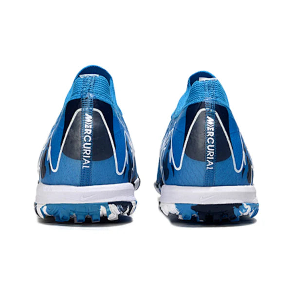 Nike Zoom Mercurial Vapor 16 Elite Kids Blue and White Turf TF Football Boot