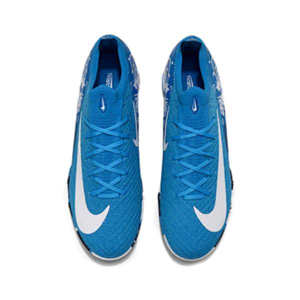 Nike Zoom Mercurial Vapor 16 Elite Kids Blue and White Turf TF Football Boot