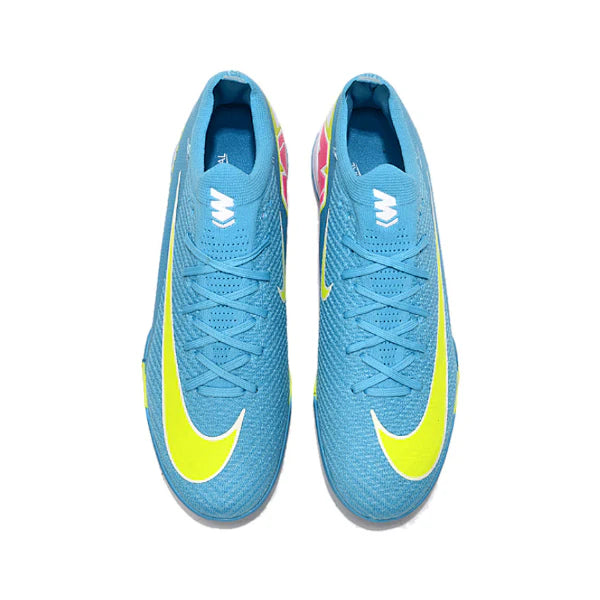 Nike Zoom Mercurial Vapor 16 Elite Kids Light Blue and Green Turf TF Football Boot