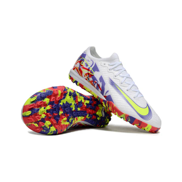 Nike Zoom Mercurial Vapor 16 Elite Kids Turf TF Football Boot White Purple and Red