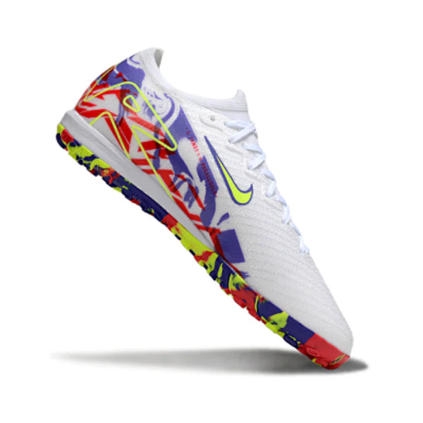 Nike Zoom Mercurial Vapor 16 Elite Kids Turf TF Football Boot White Purple and Red