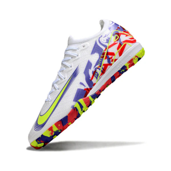 Nike Zoom Mercurial Vapor 16 Elite Kids Turf TF Football Boot White Purple and Red