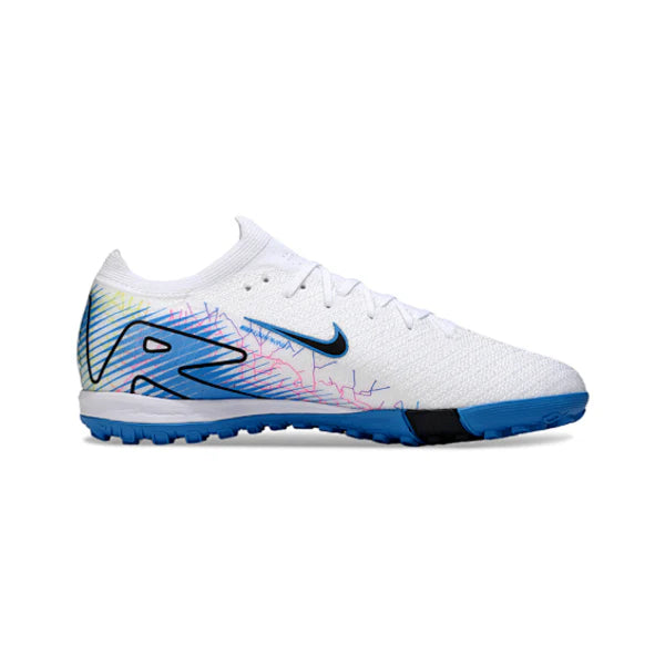 Nike Zoom Mercurial Vapor 16 Elite Kids White and Blue Turf TF Football Boot