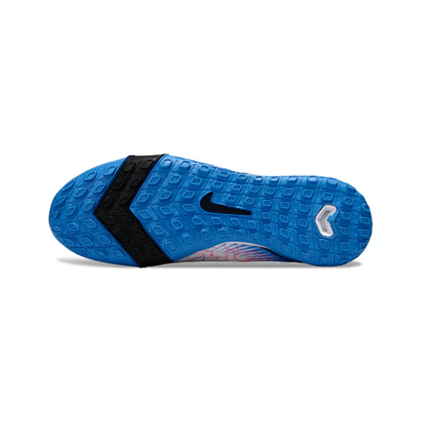 Nike Zoom Mercurial Vapor 16 Elite Kids White and Blue Turf TF Football Boot