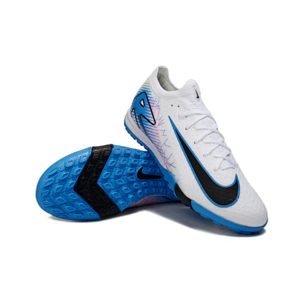 Nike Zoom Mercurial Vapor 16 Elite Kids White and Blue Turf TF Football Boot