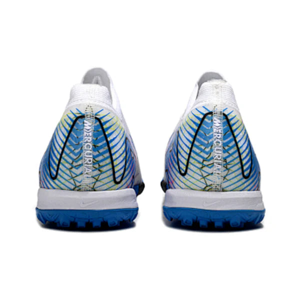 Nike Zoom Mercurial Vapor 16 Elite Kids White and Blue Turf TF Football Boot