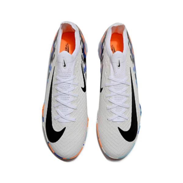 Nike Zoom Mercurial Vapor 16 Elite Kids White and Blue Turf TF Football Boot