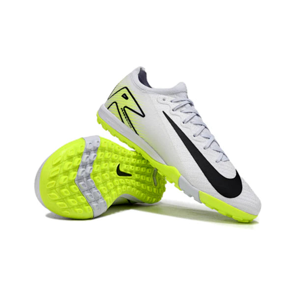 Nike Zoom Mercurial Vapor 16 Elite Kids White and Green Turf TF Football Boot