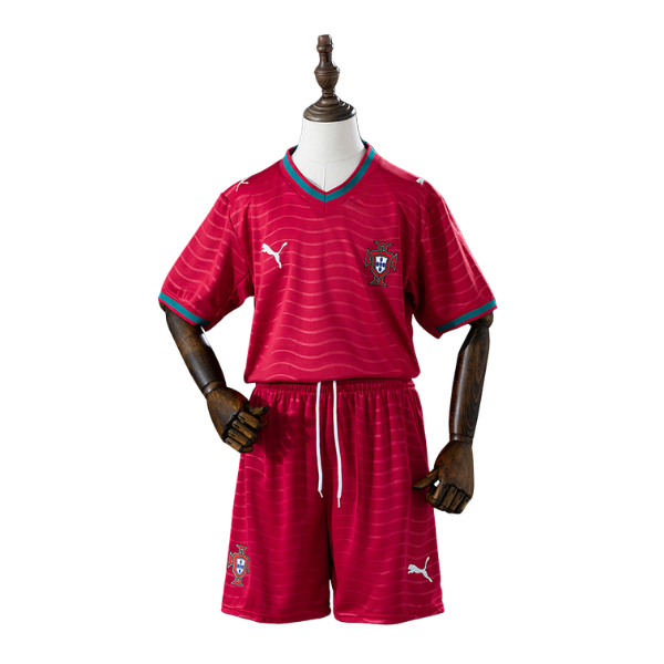 Portugal Puma 2026 Home Kids Version Football T-Shirt + Shorts Kit