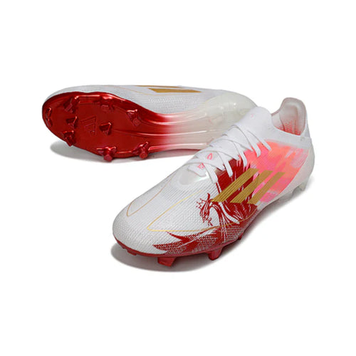 Adidas F50 Primeknit Elite White, Golden and Red FG